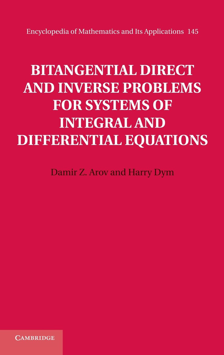 Buy BITANGENTIAL DIRECT AND INVERSE PROBLEMS FOR SYSTE by Damir — BookShops.in