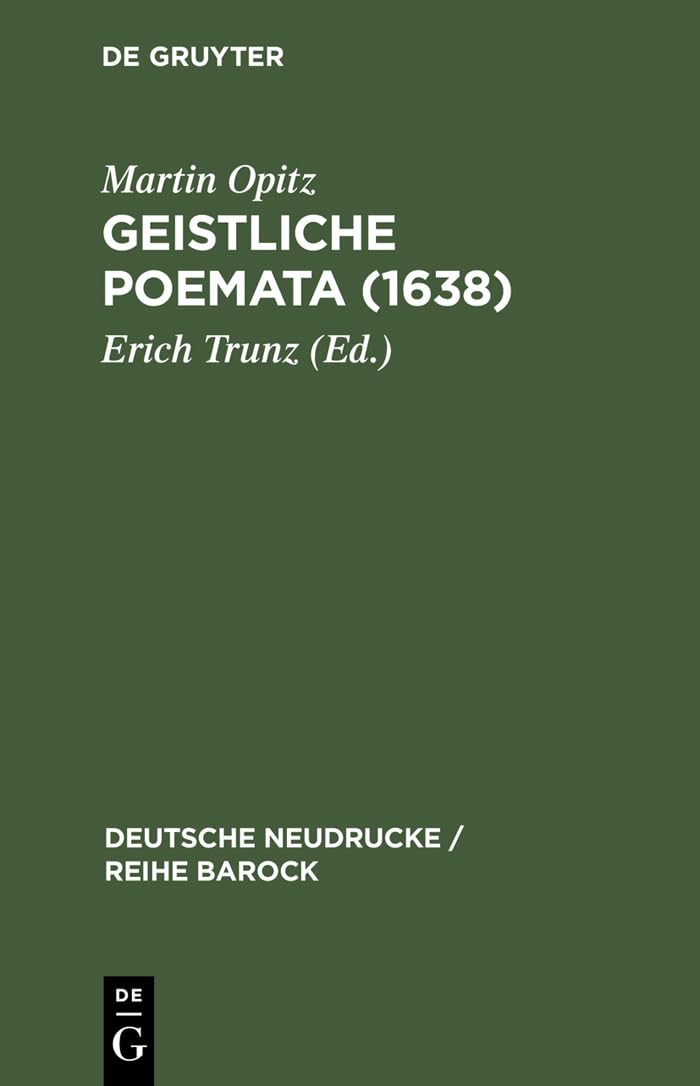 Buy Geistliche Poemata (1638) by Erich Trunz | Martin Opitz — BookShops.in