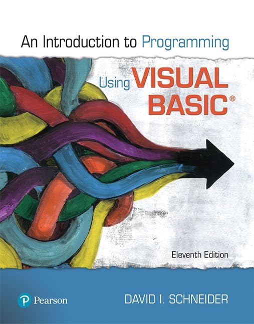 Buy Introduction to Programming Using Visual Basic by David Schn — BookShops.in