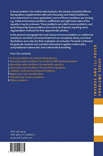 Numerical Methods for Solving Inverse Problems of Mathematical Physics: 52 (Inverse and Ill-Posed Problems Series, 52) view 3