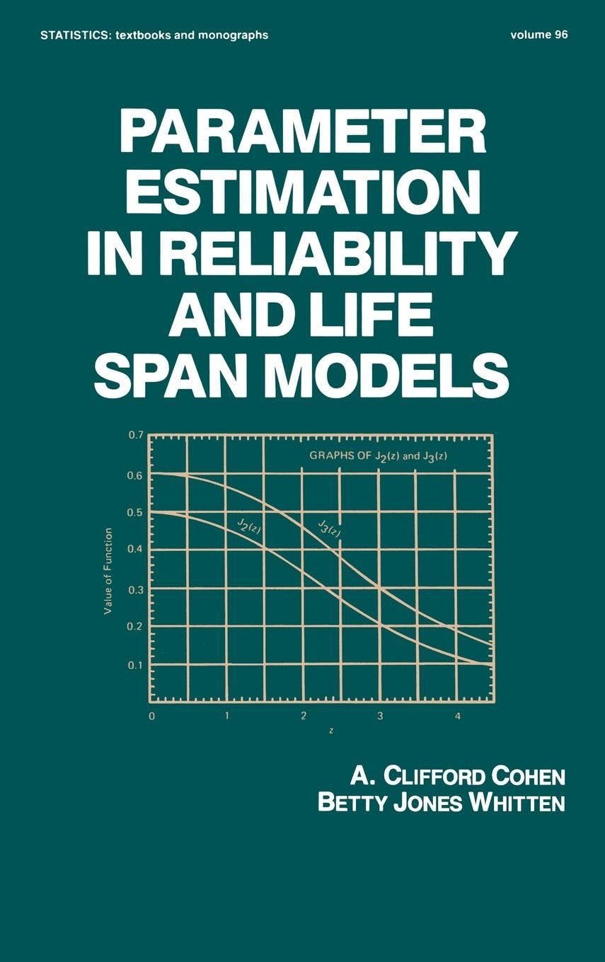 Buy Parameter Estimation in Reliability and Life Span Models: 96 — BookShops.in