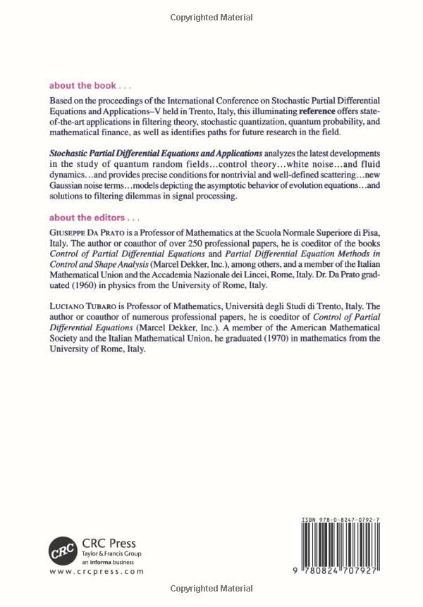 Stochastic Partial Differential Equations and Applications: 227 (LECTURE NOTES IN PURE AND APPLIED MATHEMATICS) view 3