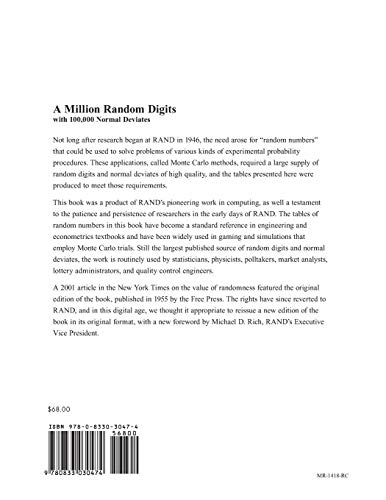 Buy A Million Random Digits With 100,000 Normal Deviates by Rand Corporation | Rand Corp | English | Hardcover | Statistics Textbook — BookShops.in