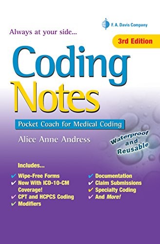 Buy Coding Notes: Pocket Coach for Medical Coding by Alice Anne Andress | F A Davis Co | Hardcover | English | Indexed Edition | Exam Preparation Book — BookShops.in