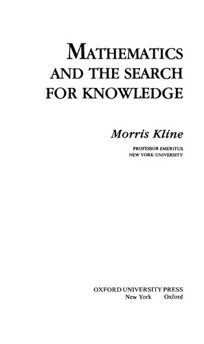 Buy Mathematics and the Search for Knowledge (English, Morris Kline) โ BookShops.in