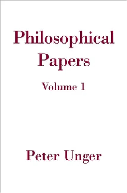 Buy Philosophical Papers (English, Peter Unger) โ BookShops.in
