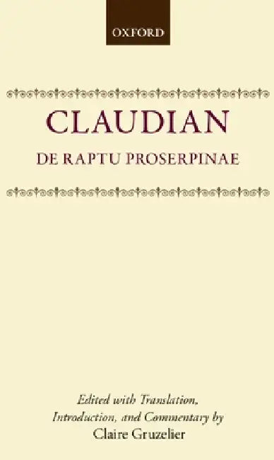 Buy de Raptu Prosperpinae (English, Claudian | Claudius Claudianus | Claire Gruzelier) — BookShops.in
