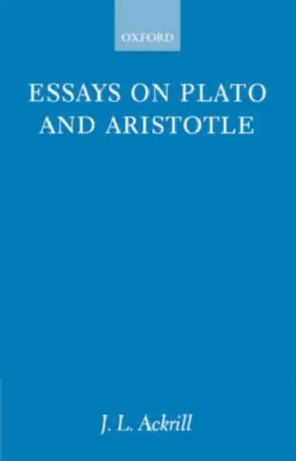 Buy Essays on Plato and Aristotle (English, J. L. Ackrill) — BookShops.in