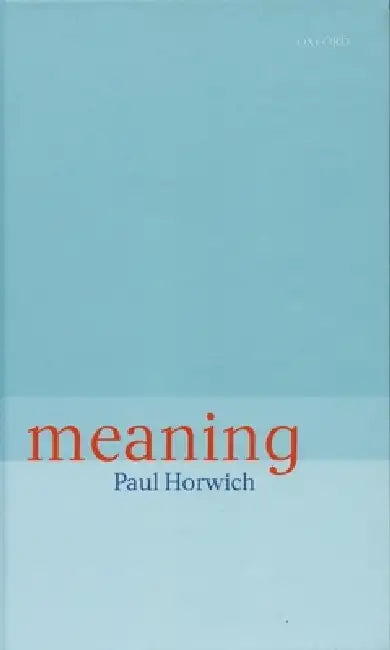 Buy Meaning (English, Paul Horwich) — BookShops.in