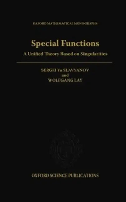 Buy Special Functions (English, Sergei Yuryevitsh Slavyanov | S. Iu Slavianov | Wolfgang Lay) — BookShops.in