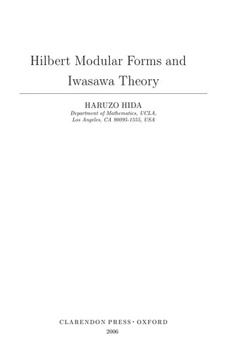 Buy Hilbert Modular Forms and Iwasawa Theory (English, Haruzo Hida) — BookShops.in