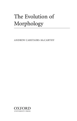 Buy Evolution of Morphology (English, Andrew Carstairs-McCarthy) — BookShops.in