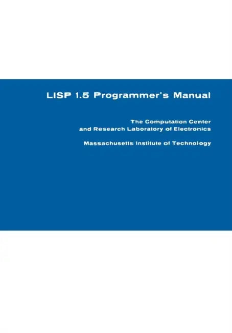Buy LISP 1.5 Programmer's Manual (English, John McCarthy | Paul W. Abrahams | Daniel J. Edwards) — BookShops.in