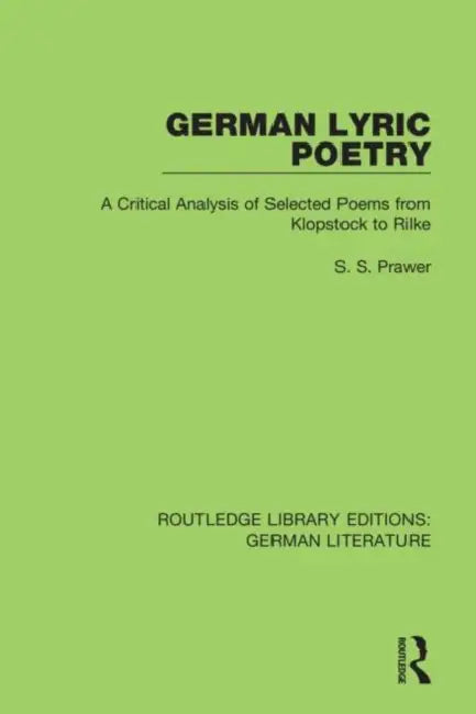 Buy German Lyric Poetry (English, Prawer Siegbert) — BookShops.in