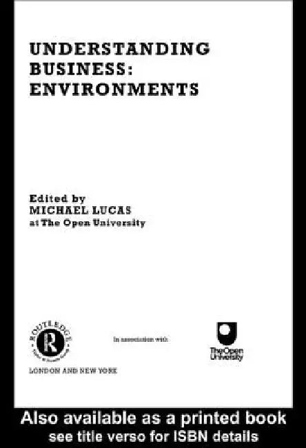 Buy Understanding Business Environments (English, Michael Lucas) — BookShops.in