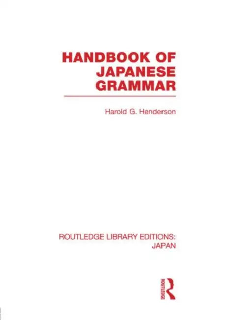 Buy Handbook of Japanese Grammar (English, Harold Henderson) — BookShops.in