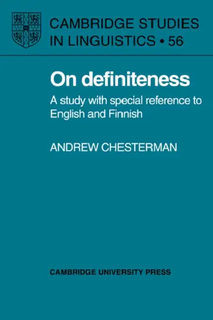 Buy On Definiteness (English, Andrew Chesterman | Chesterman Andrew | S. R. Anderson) — BookShops.in