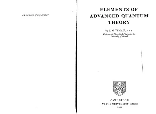 Buy Elements of Advanced Quantum Theory (English, J. M. Ziman) — BookShops.in