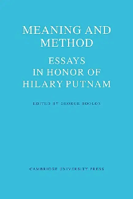 Buy Meaning and Method (English, George Boolos) — BookShops.in