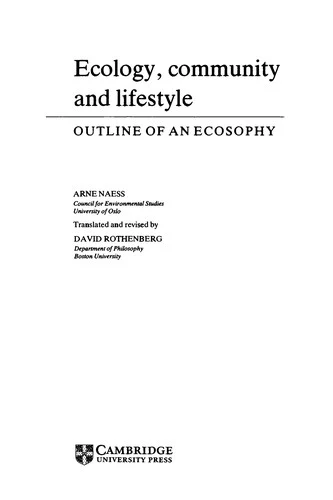 Buy Ecology, Community and Lifestyle (English, Arne Naess | David Rothenberg | Arne Nss) — BookShops.in