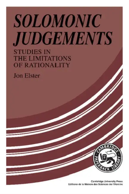 Buy Solomonic Judgements (English, Jon Elster) — BookShops.in