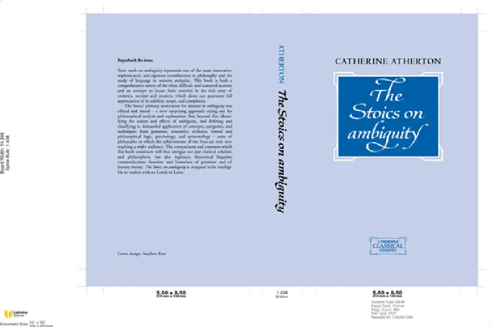 Buy The Stoics on Ambiguity (English, Catherine Atherton) โ BookShops.in
