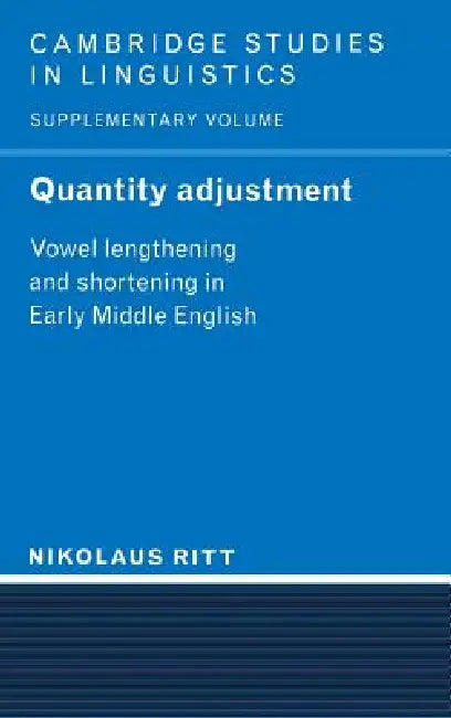 Buy Quantity Adjustment (English, Nikolaus Ritt) — BookShops.in