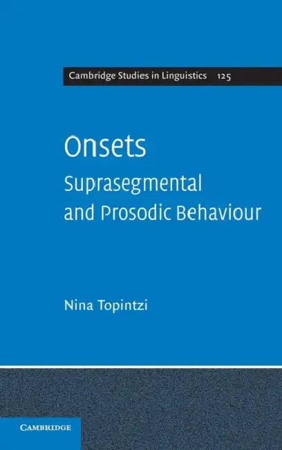 Buy Onsets (English, Nina Topintzi) โ BookShops.in