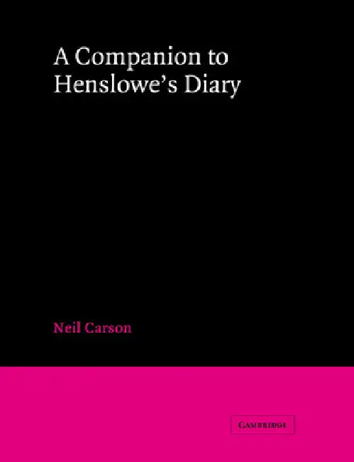 Buy A Companion to Henslowe's Diary (English, Neil Carson) — BookShops.in