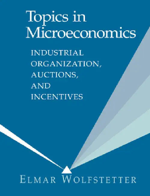 Buy Topics in Microeconomics (English, Elmar Wolfstetter) — BookShops.in