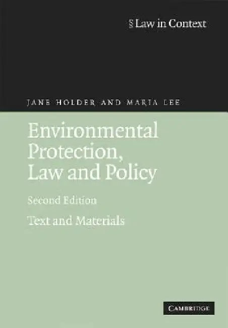 Buy Environmental Protection, Law and Policy | by Jane Holder | โ BookShops.in