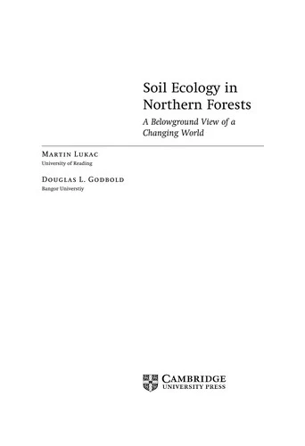 Buy Soil Ecology in Northern Forests (English, Martin Lukac | Douglas L. Godbold) — BookShops.in