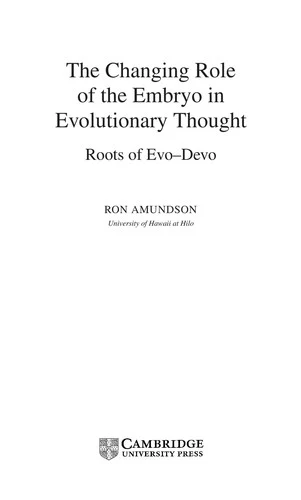 Buy The Changing Role of the Embryo in Evolutionary Thought (English, Ron Amundson) โ BookShops.in