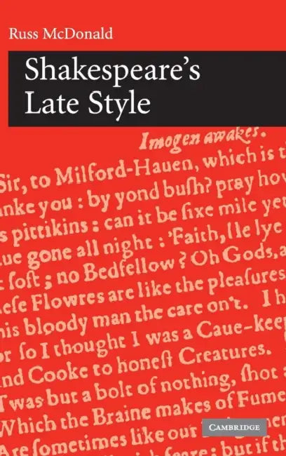 Buy Shakespeare's Late Style (English, Russ McDonald) — BookShops.in