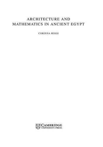 Buy Architecture and Mathematics in Ancient Egypt (English, Corinna Rossi) — BookShops.in
