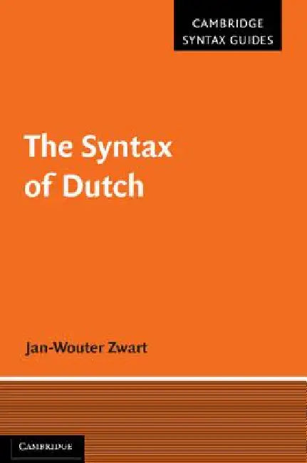 Buy The Syntax of Dutch (English, Jan-Wouter Zwart) — BookShops.in
