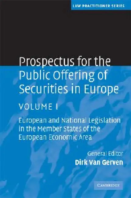 Buy Prospectus for the Public Offering of Securities in Europe (English, Dirk Van Gerven) — BookShops.in