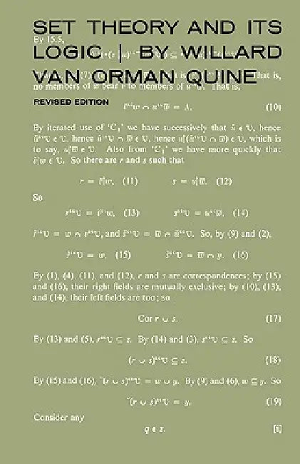 Buy Set Theory and Its Logic (English, Willard Van Orman Quine) — BookShops.in