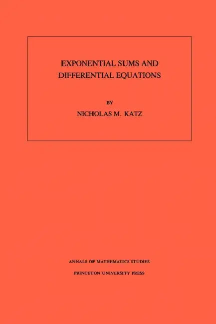 Buy Exponential Sums and Differential Equations (English, Nicholas M. Katz) — BookShops.in