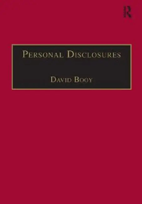 Buy Personal Disclosures (English, David Booy) โ BookShops.in