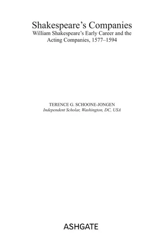 Buy Shakespeare's Companies (English, Terence G. Schoone-Jongen) — BookShops.in