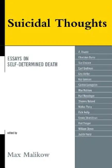 Buy Suicidal Thoughts (English, Max Malikow | A. Alvarez | Olive Ann Burns) — BookShops.in