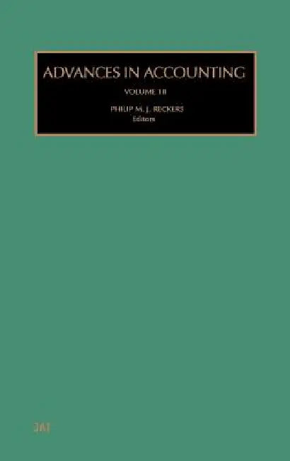 Buy Advances in Accounting (English, Philip M. J. Reckers) — BookShops.in