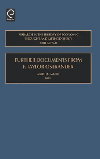 Buy Further Documents from F. Taylor Ostrander (English, Warren J. Samuels) — BookShops.in