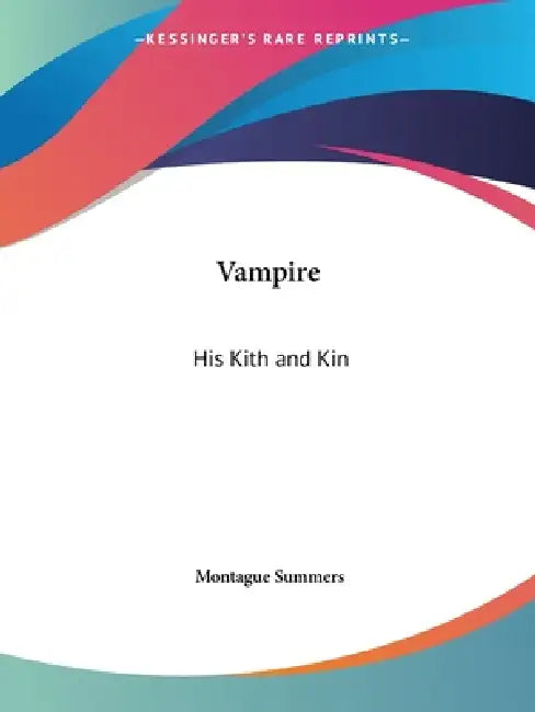 Buy Vampire (English, Montague Summers) โ BookShops.in