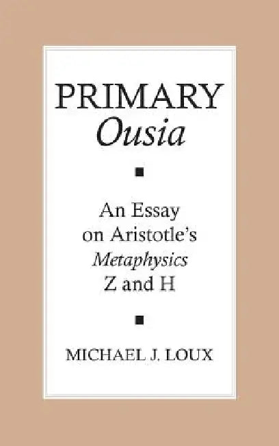 Buy Primary "ousia" (English, Michael Loux) — BookShops.in