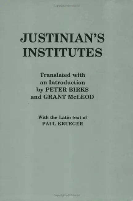 Buy Justinian's "Institutes" (English, Justinian | Peter Birks | Grant McLeod) — BookShops.in