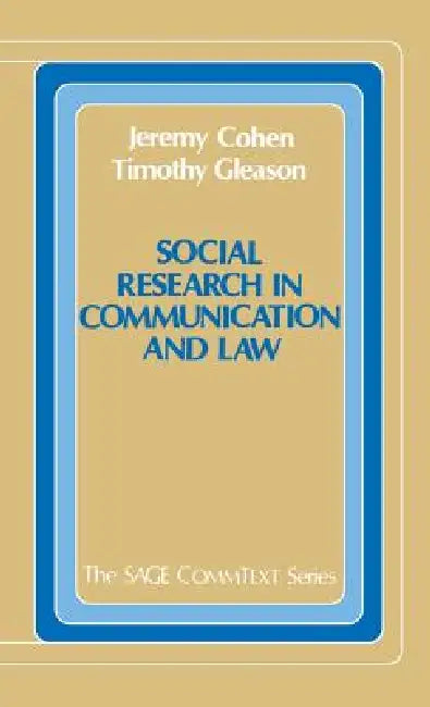 Buy Social Research in Communication and Law (English, Jeremy Cohen | Timothy Gleason) — BookShops.in