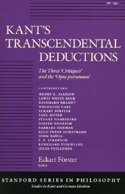 Buy Kant's Transcendental Deductions (English, Eckart Förster) — BookShops.in