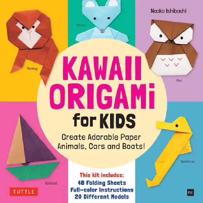 Buy Kawaii Origami for Kids Kit by Naoko Ishibashi (Tuttle Pub, 2023) โ 20 Cute Paper Models with 48 Folding Sheets & Full-Color Instructions, Paperback, English โ BookShops.in